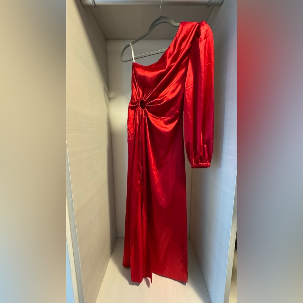 Off the shoulder red dress